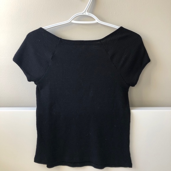 Garage: Black Ribbed Top - Picture 2 of 5